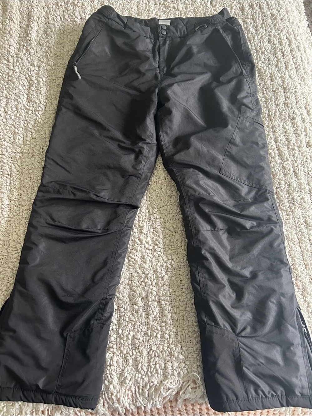 Avalanche Black Quilted Snow Pants